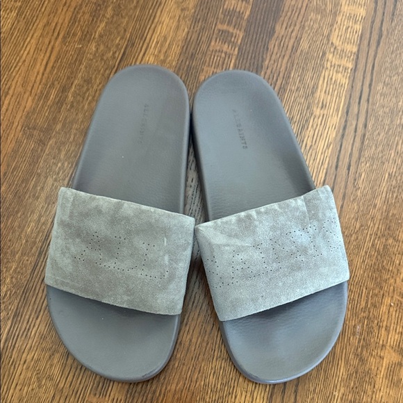 ALL SAINTS Suede Slide Sandals - Picture 1 of 6